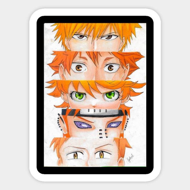 orange haired anime characters Sticker by senpai_lvl3000